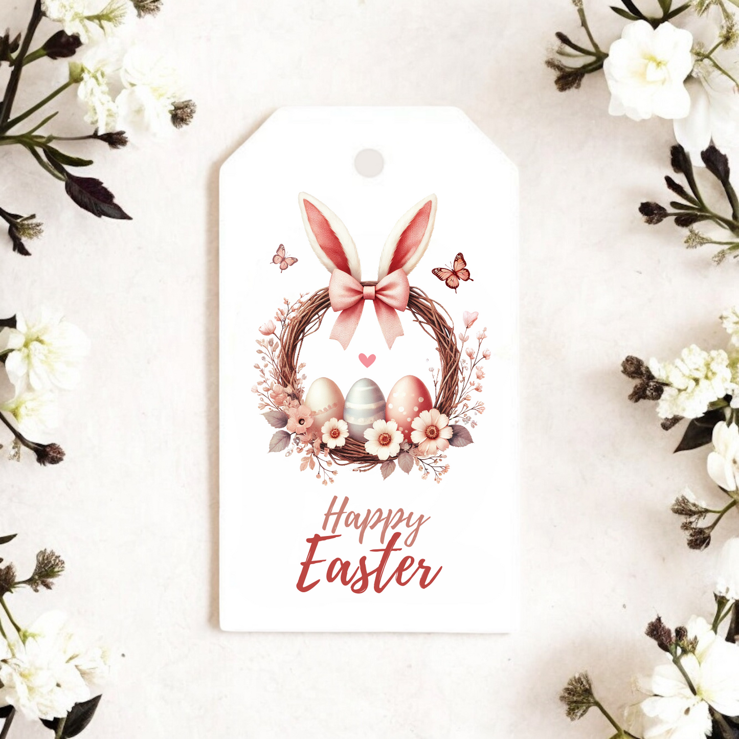 BUNNY WREATH EASTER GIFT TAGS