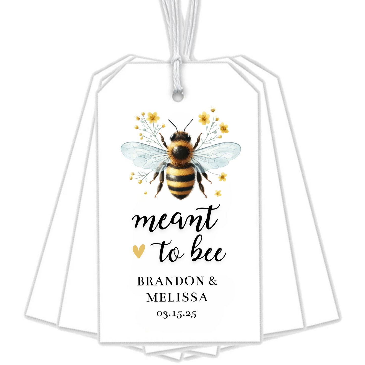 Gift Tag with Bee and Personalization.