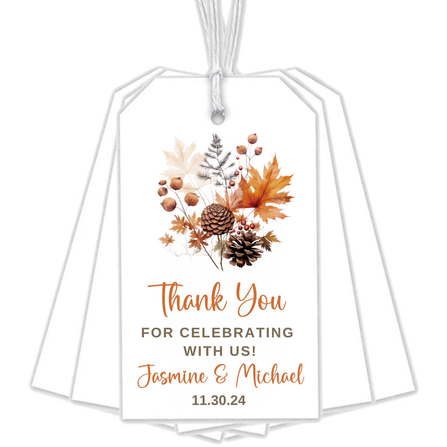 FALL LEAVES WEDDING GIFT TAGS