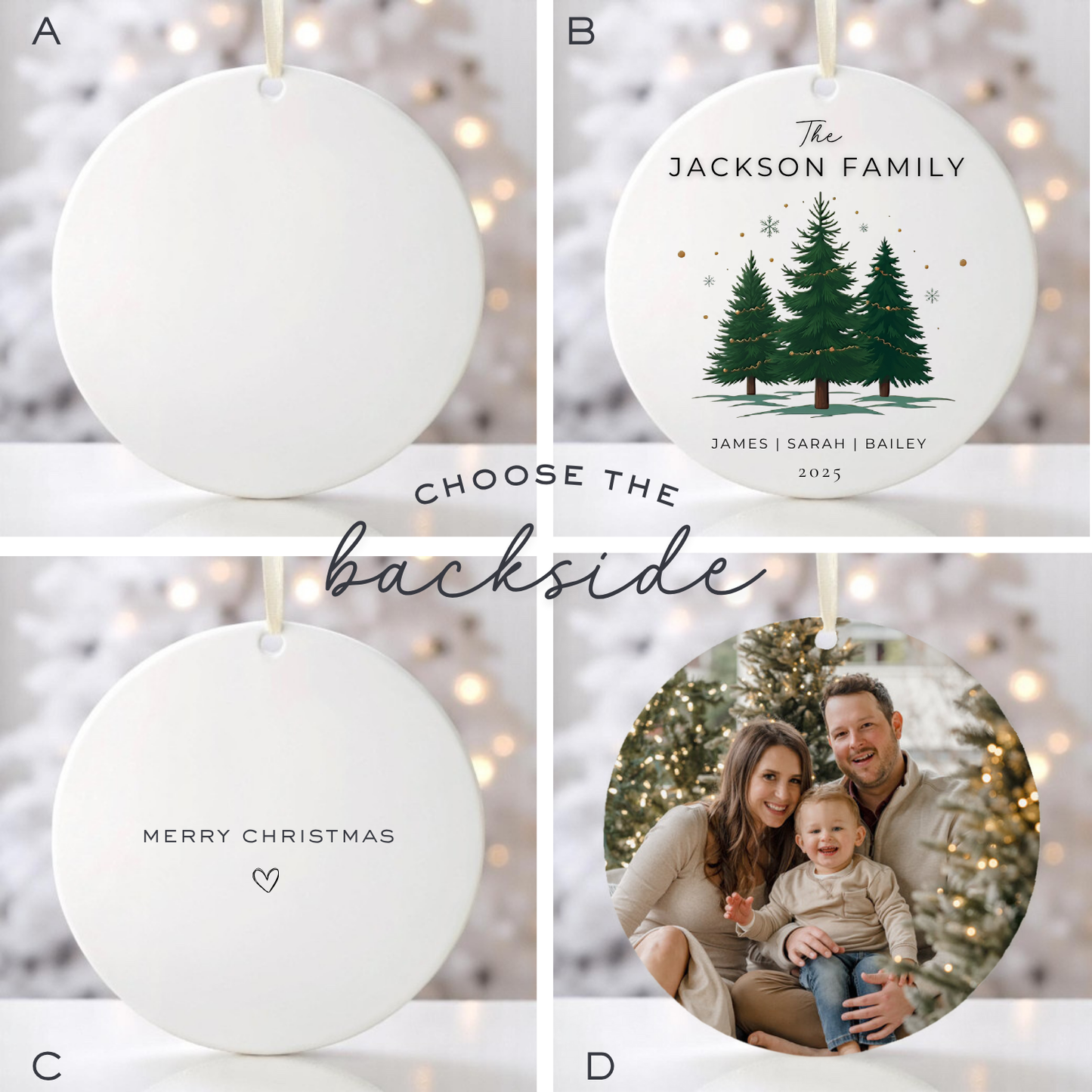 CHRISTMAS TREE FAMILY ORNAMENT