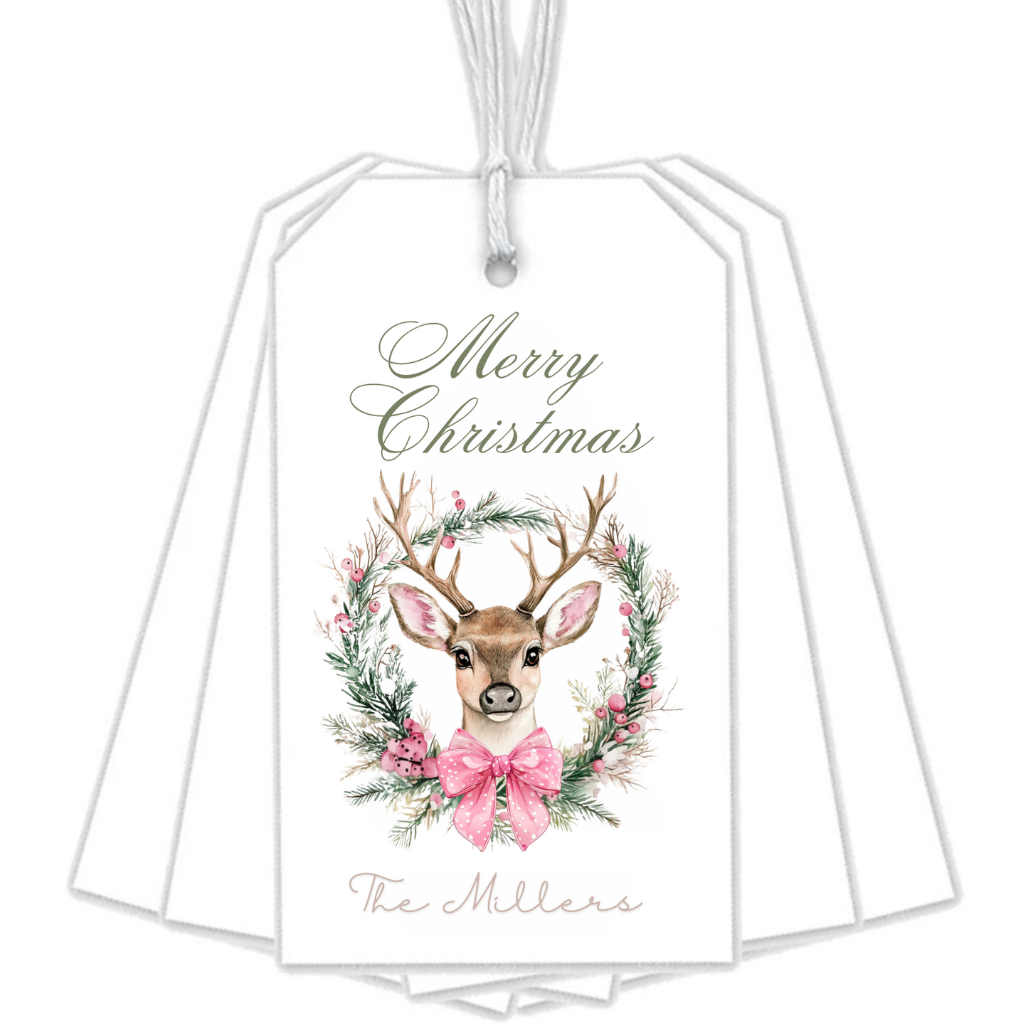 REINDEER WREATH GIFT TAGS