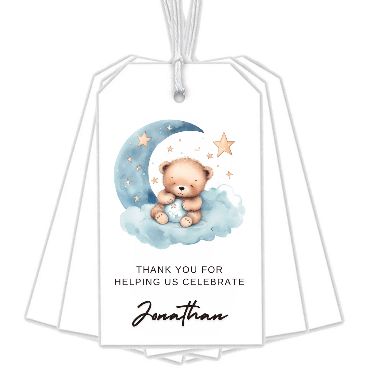 BLUE MOON SLEEPY BEAR GIFT TAGS