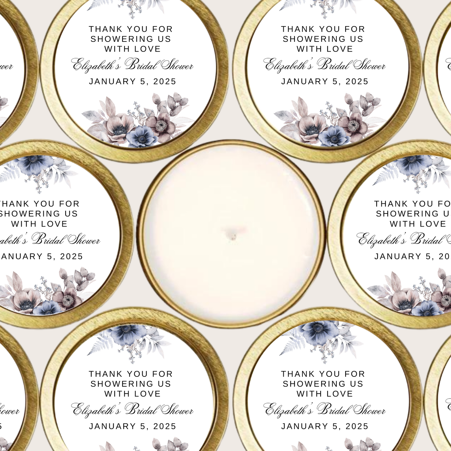 BLUE & PURPLE FLORAL CANDLE FAVORS