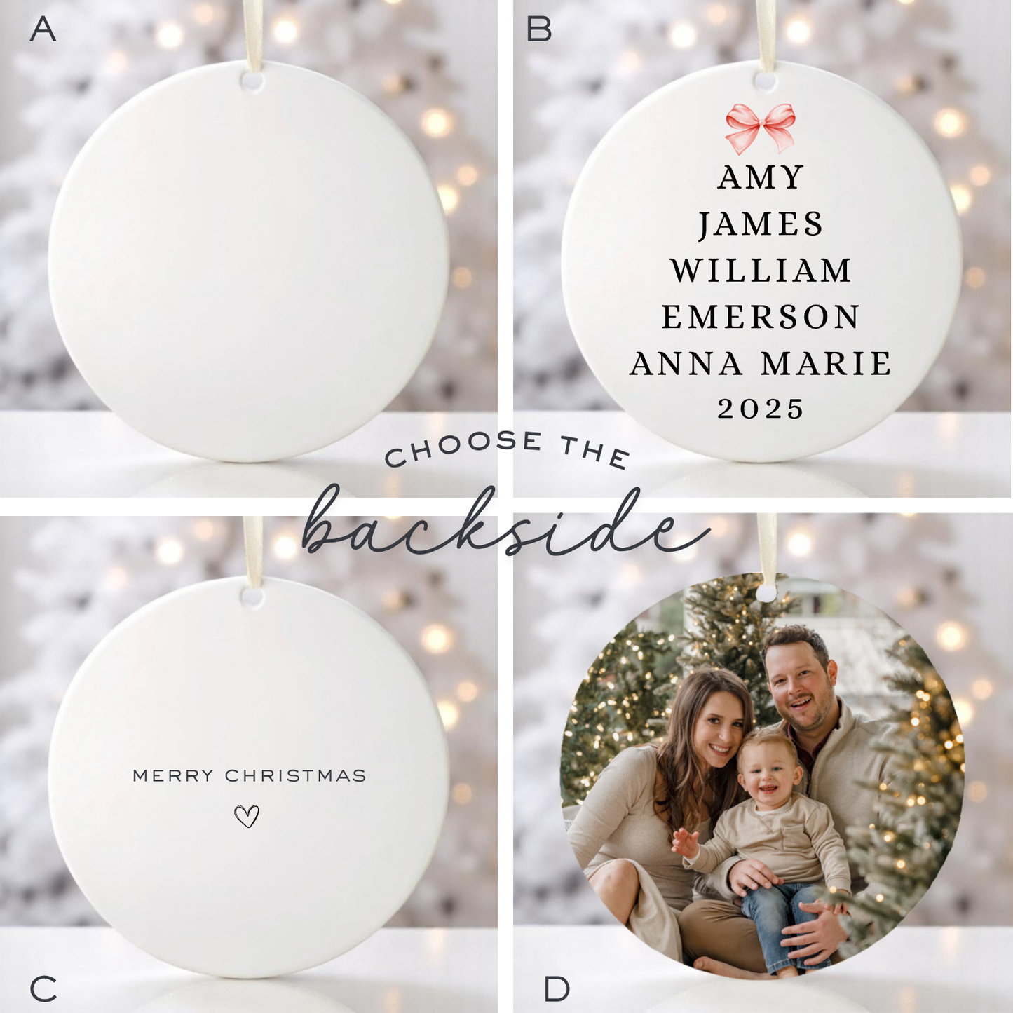 FAMILY NAME CHRISTMAS TREE ORNAMENT