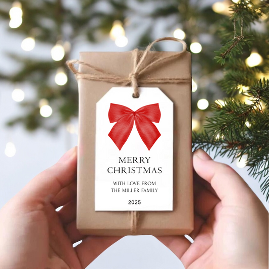 CHRISTMAS BOW GIFT TAGS