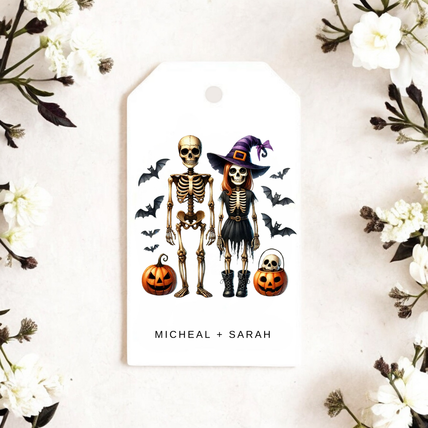 COUPLES SKELETON HALLOWEEN GIFT TAGS
