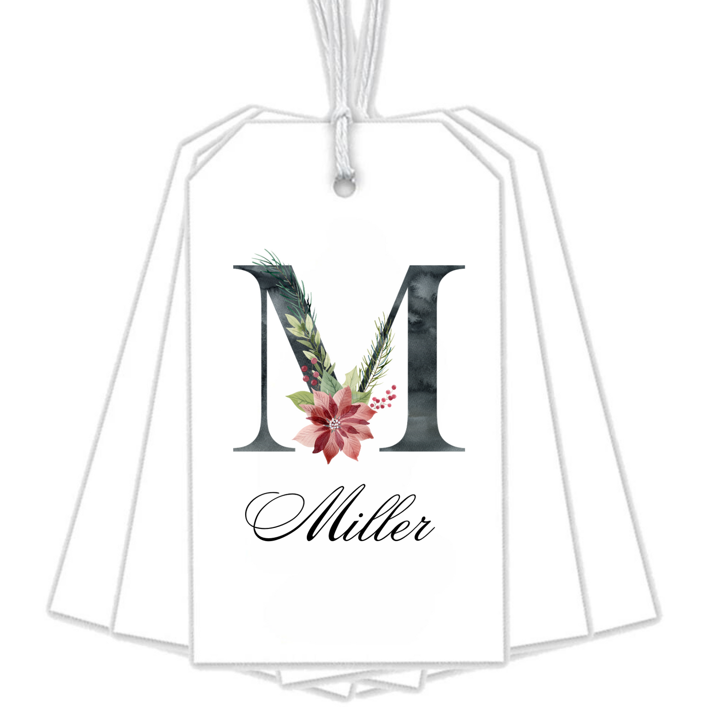 HOLIDAY POINSETTIA GIFT TAGS