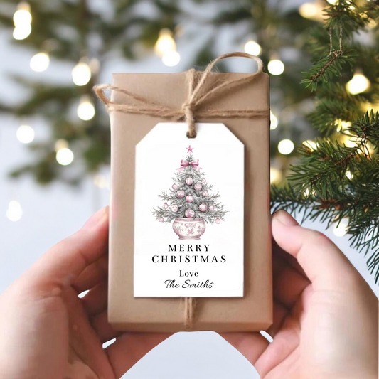 PINK CHRISTMAS TREE TAGS