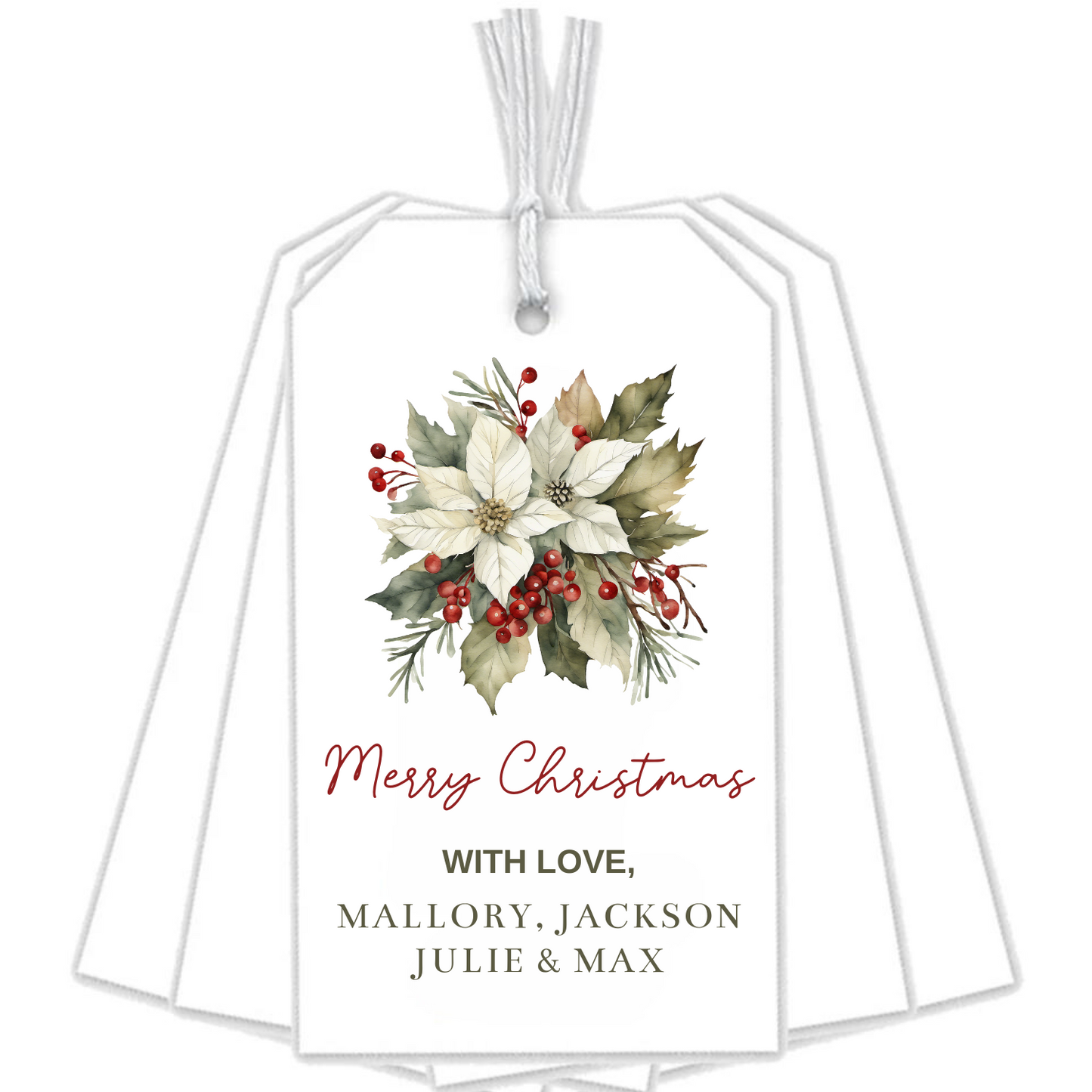 POINSETTIA GIFT TAGS