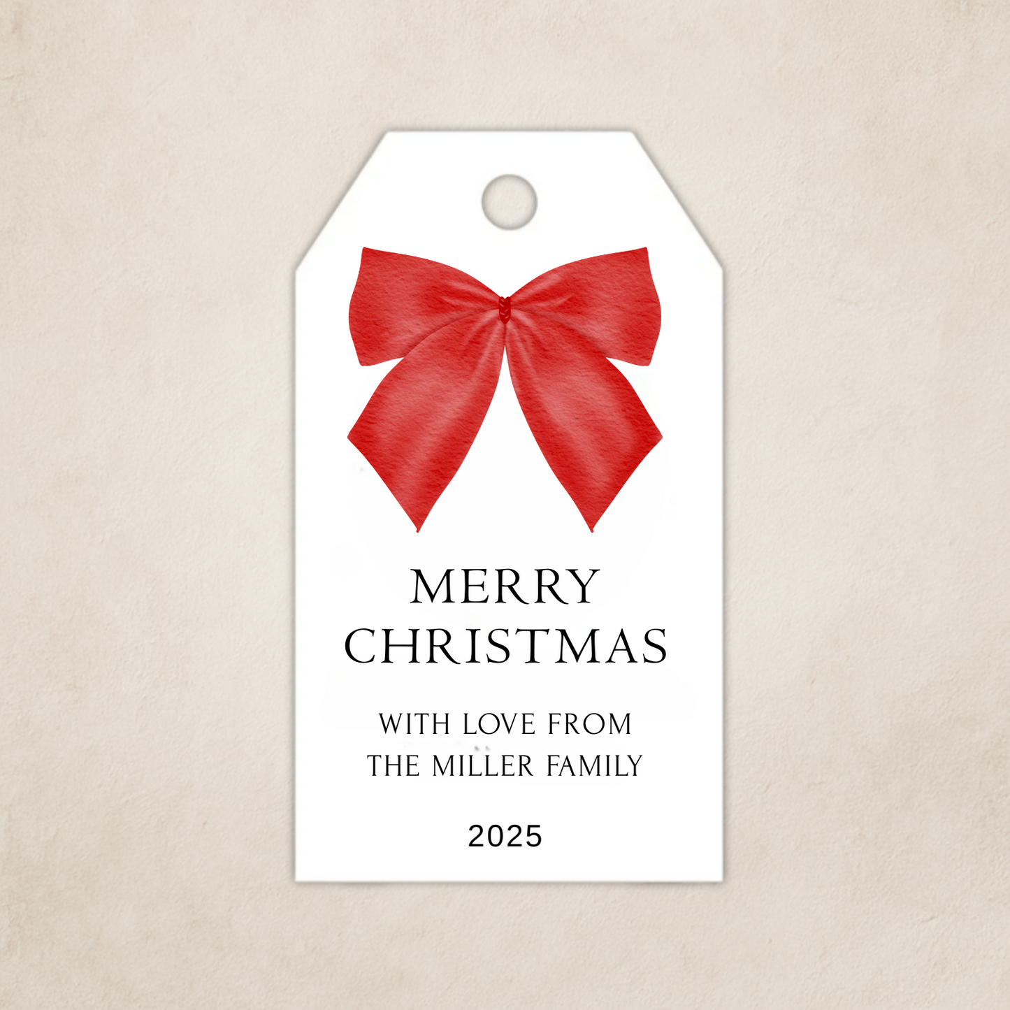 CHRISTMAS BOW GIFT TAGS