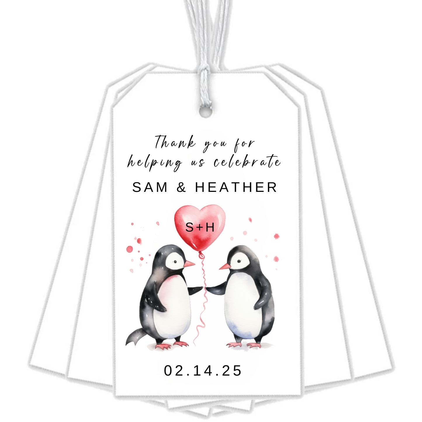 COUPLES PENGUIN GIFT TAGS