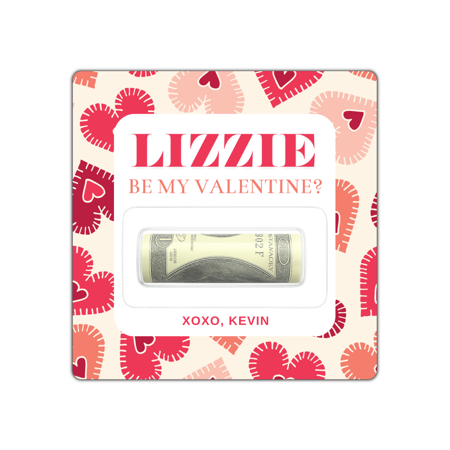 STITCHED HEARTS MONEY CARD HOLDER