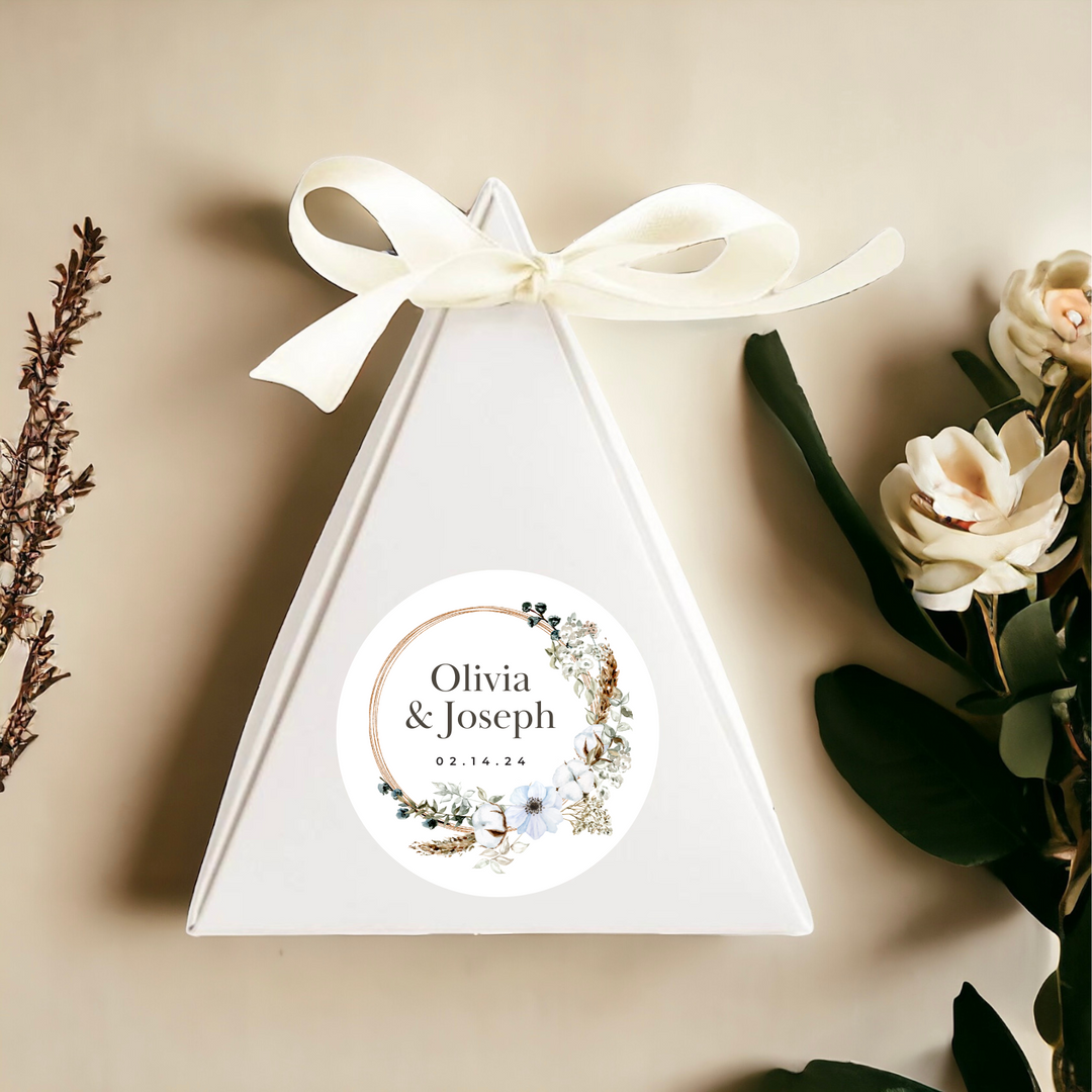 BOHO FLORAL WREATH STICKER LABELS