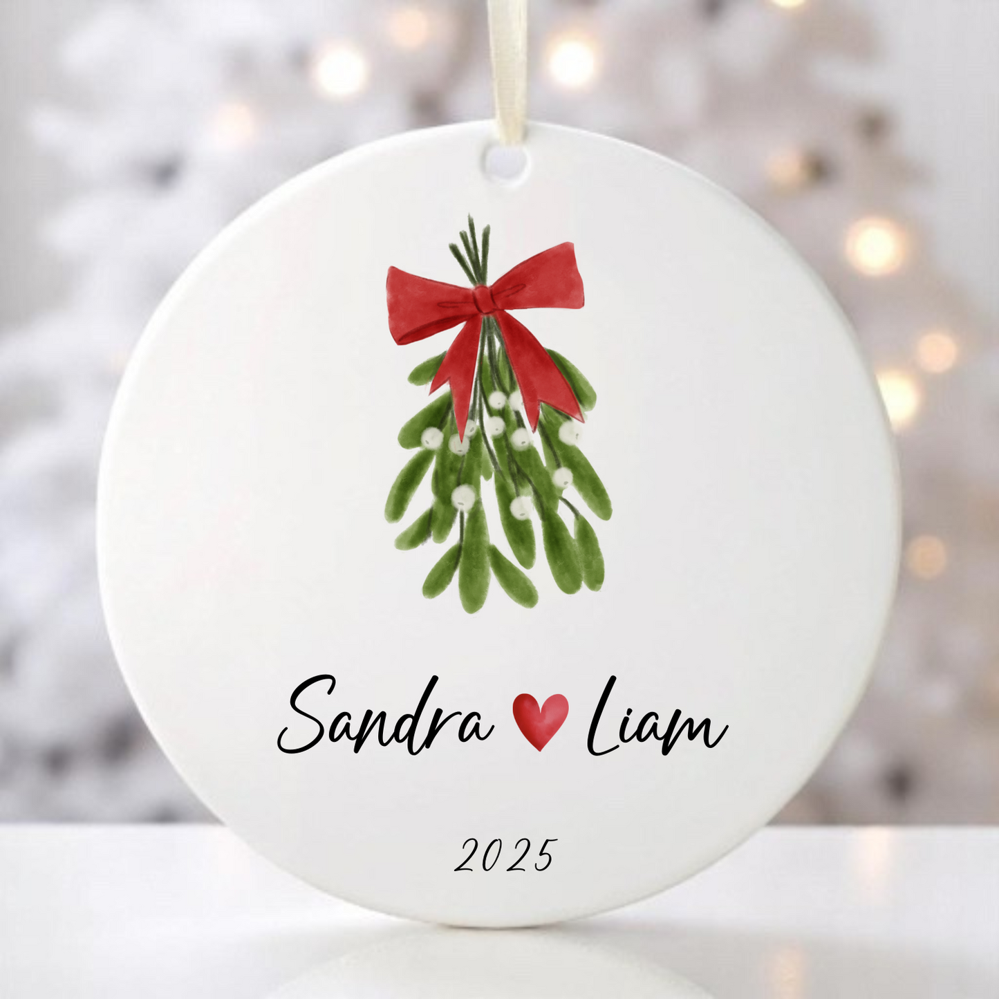 COUPLES MISTLETOE ORNAMENT