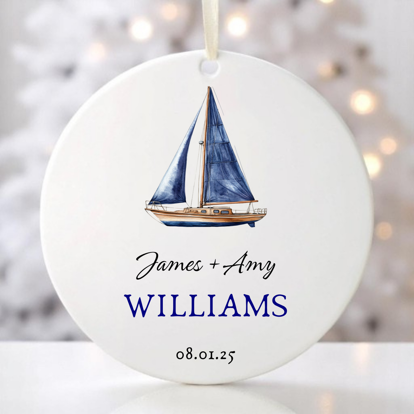 SAILBOAT WEDDING ORNAMENT