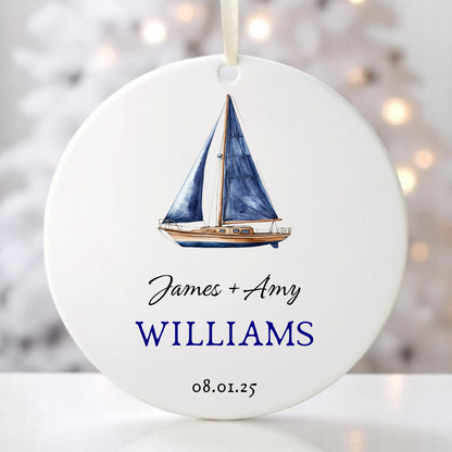 SAILBOAT WEDDING ORNAMENT