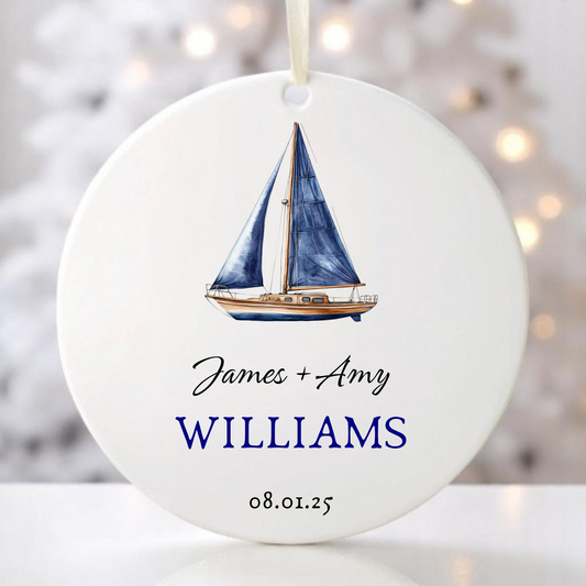 SAILBOAT WEDDING ORNAMENT