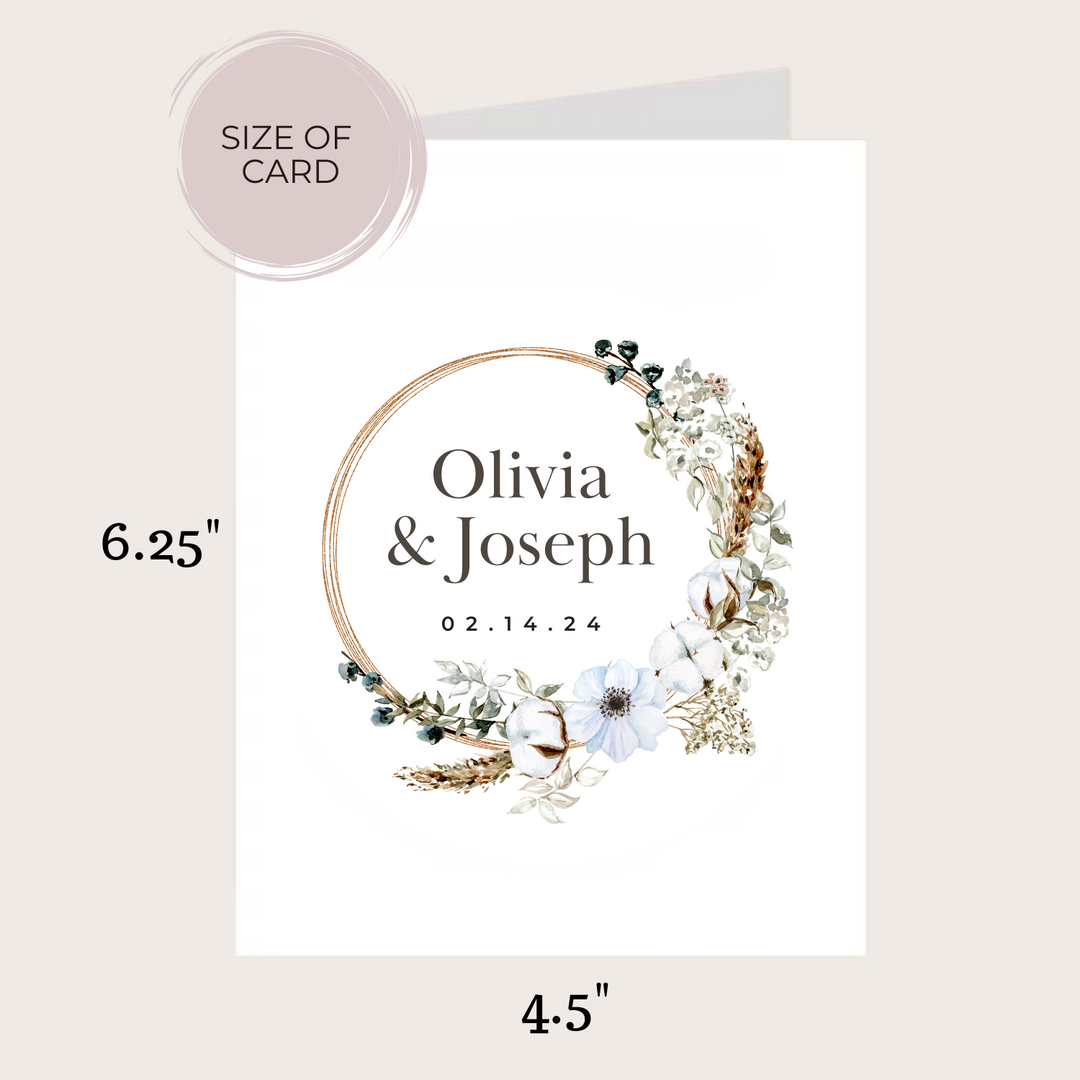 BOHO FLORAL WREATH CARD