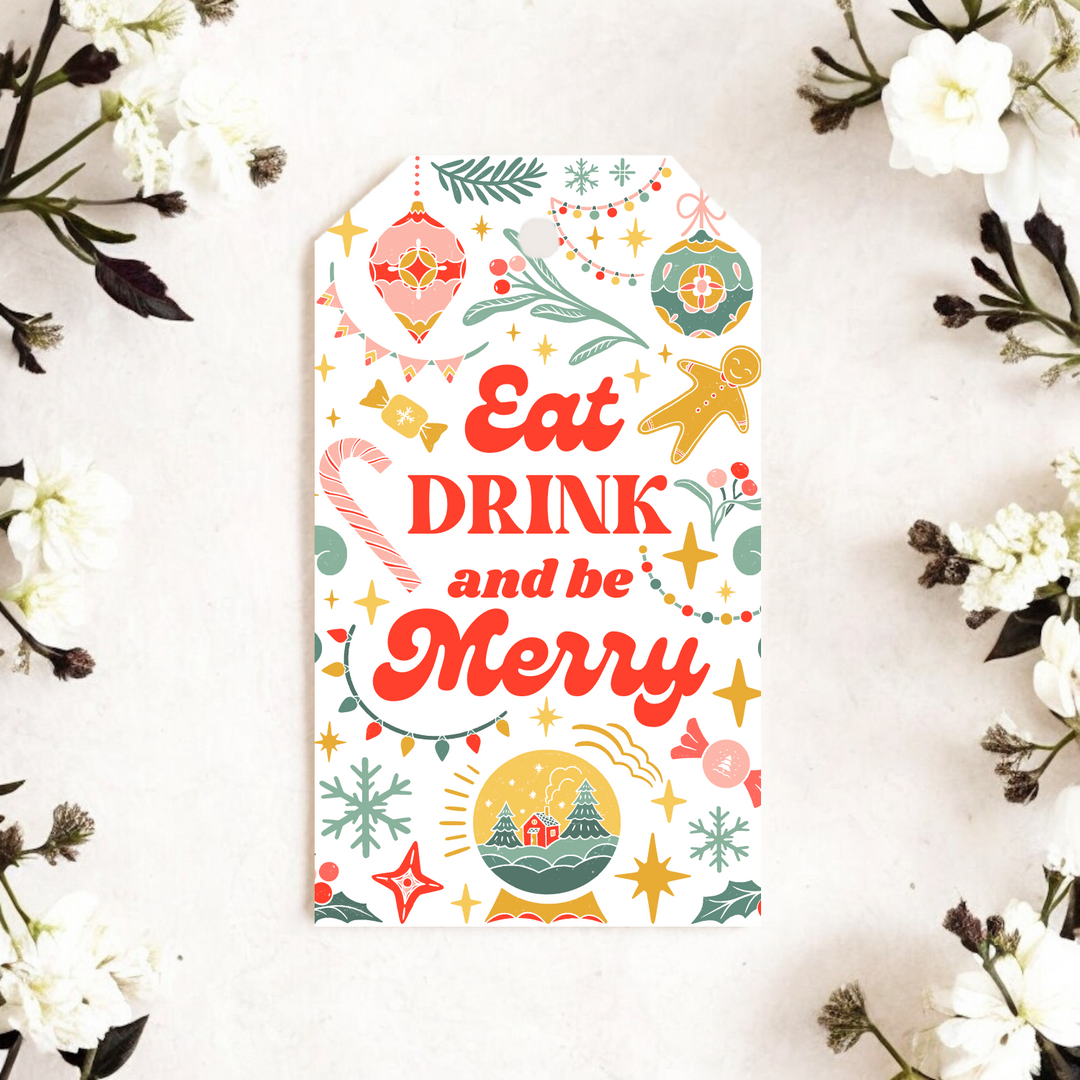 EAT, DRINK AND BE MERRY GIFT TAGS