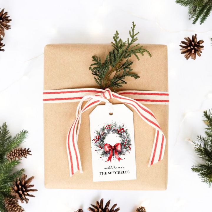 CHRISTMAS WREATH GIFT TAGS