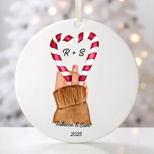 CANDY CANE HEART ORNAMENT