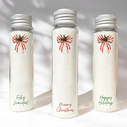 CHRISTMAS BOW BATH SALT FAVORS