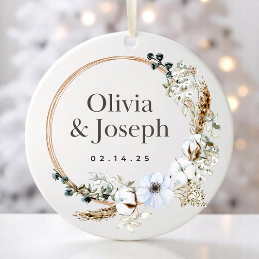 BOHO WREATH COUPLE'S ORNAMENT