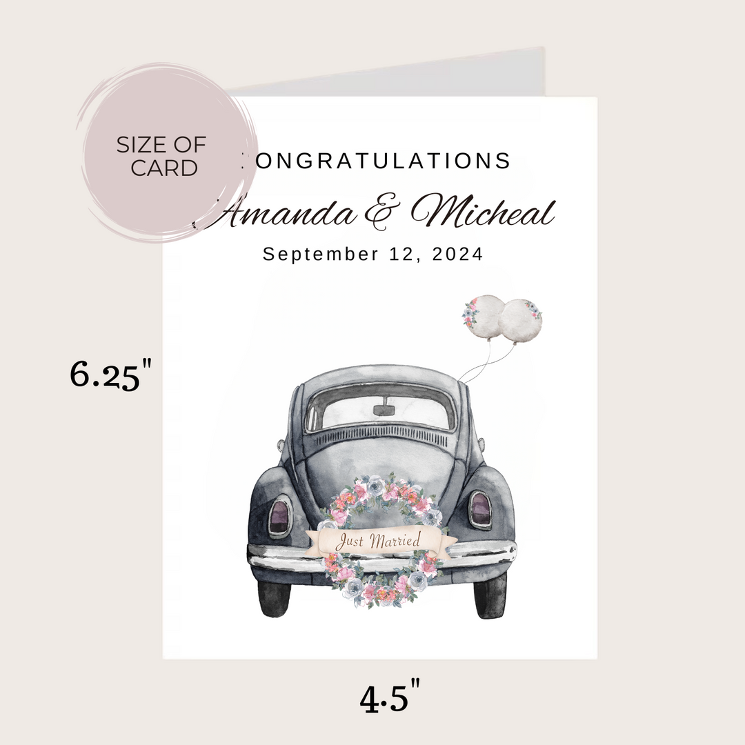 JUST MARRIED CAR CARD