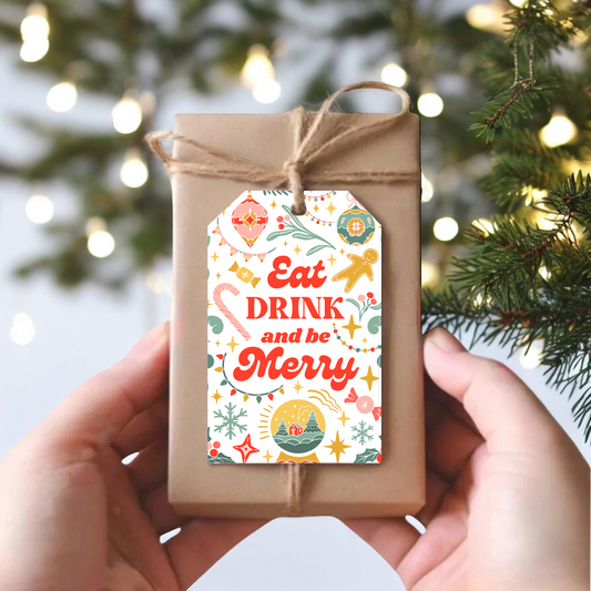 EAT, DRINK AND BE MERRY GIFT TAGS