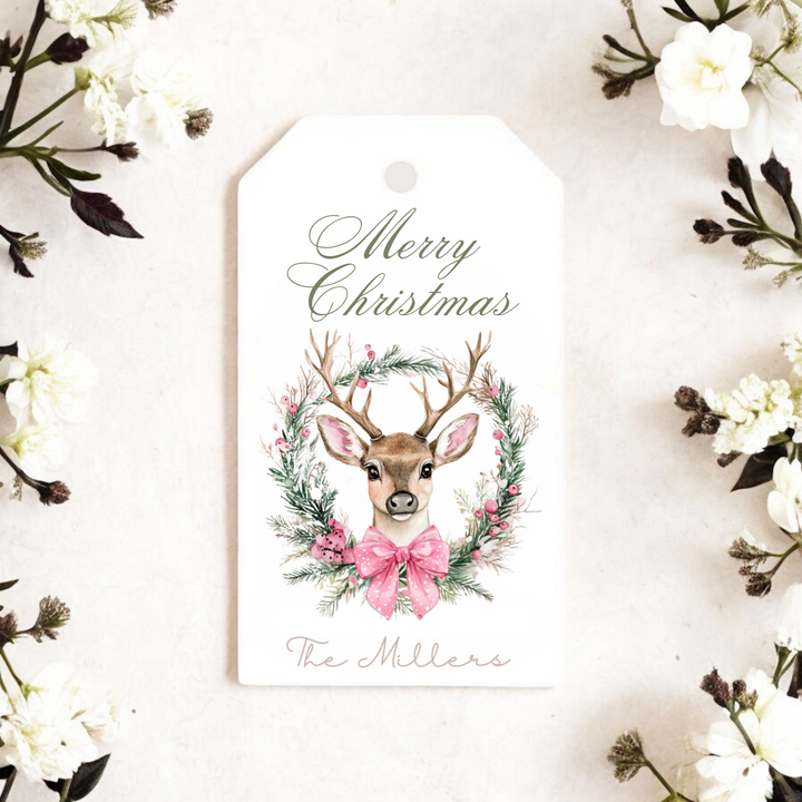 REINDEER WREATH GIFT TAGS