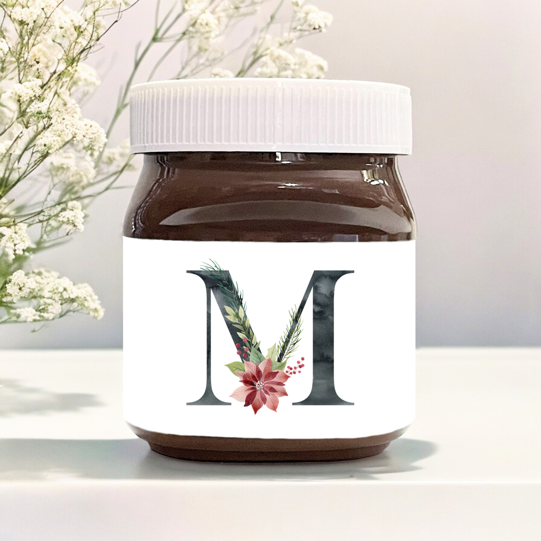 Nutella jar with the initial M