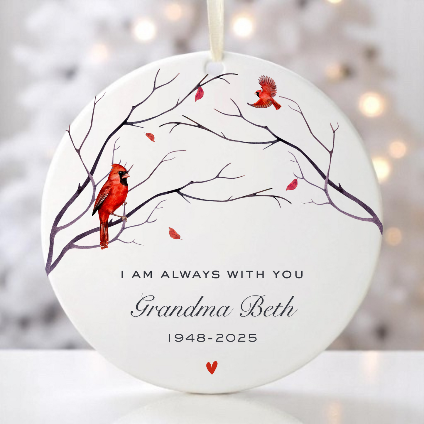 Cardinal Memorial Ornament