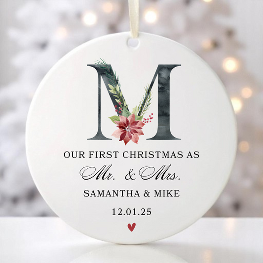 Newlywed First Christmas Ornament