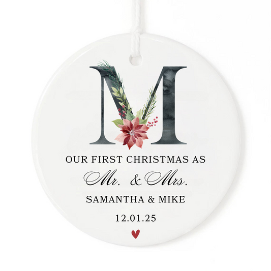 Newlywed First Christmas Ornament