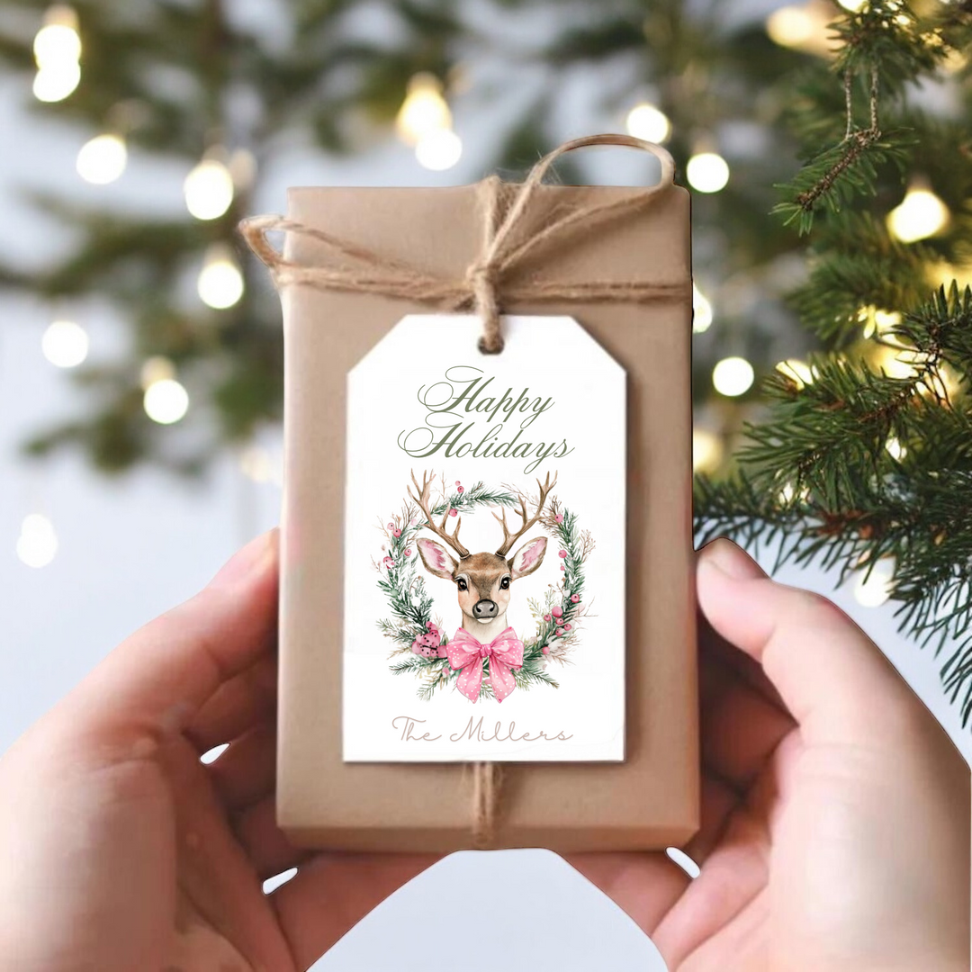 REINDEER WREATH GIFT TAGS