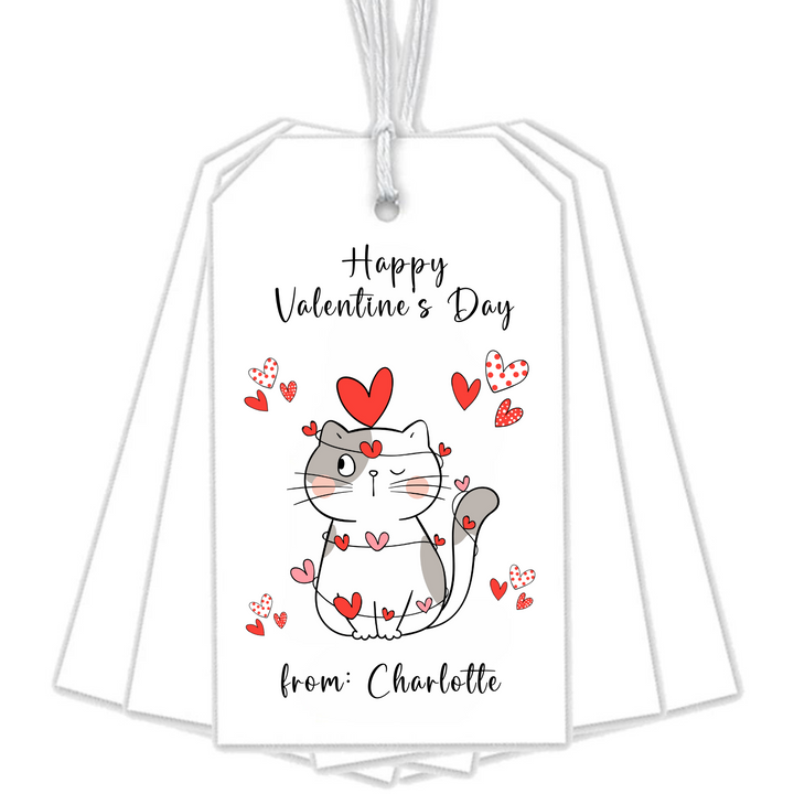 TANGLED CAT VALENTINE GIFT TAGS