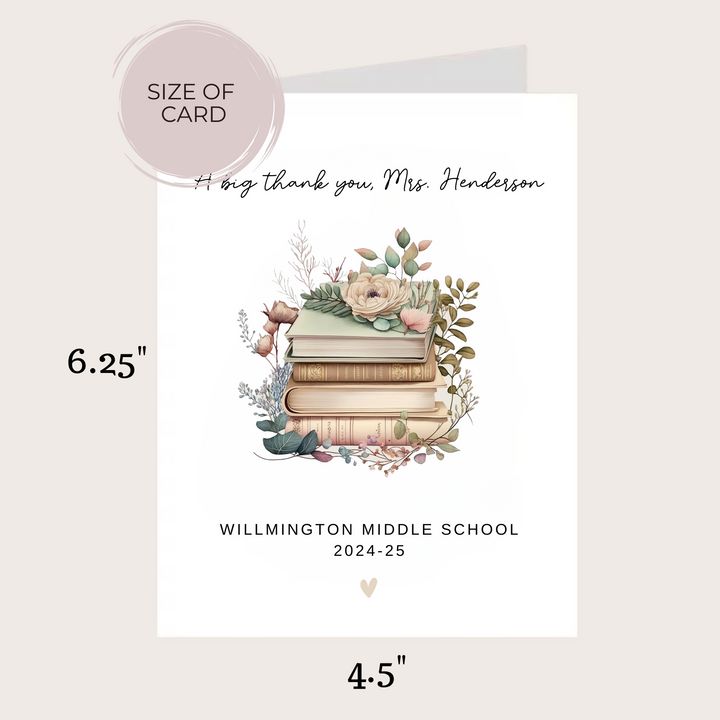 TEACHER FLORAL BOOK CARD