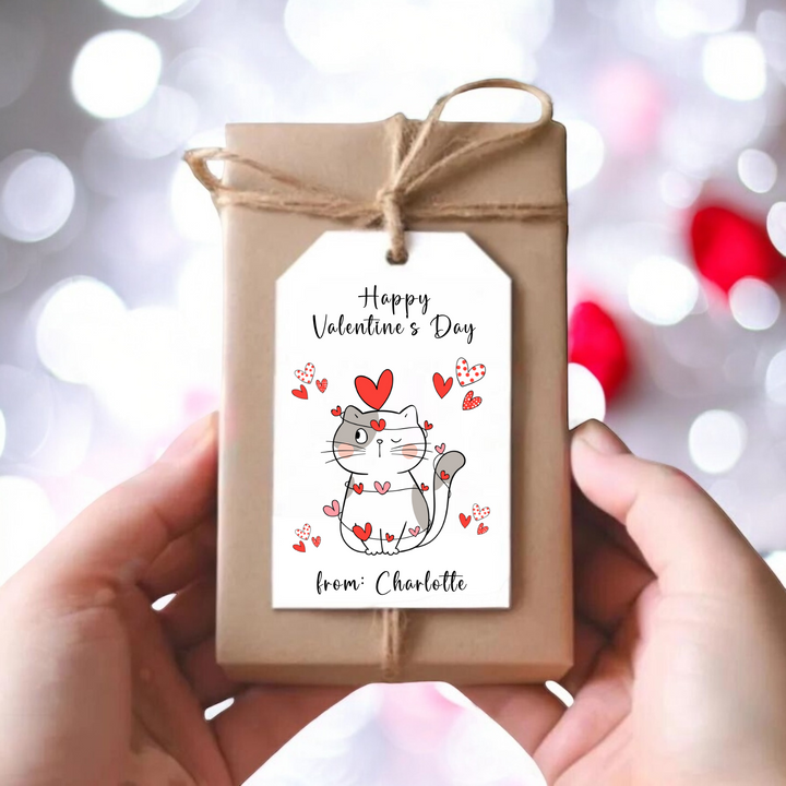 TANGLED CAT VALENTINE GIFT TAGS