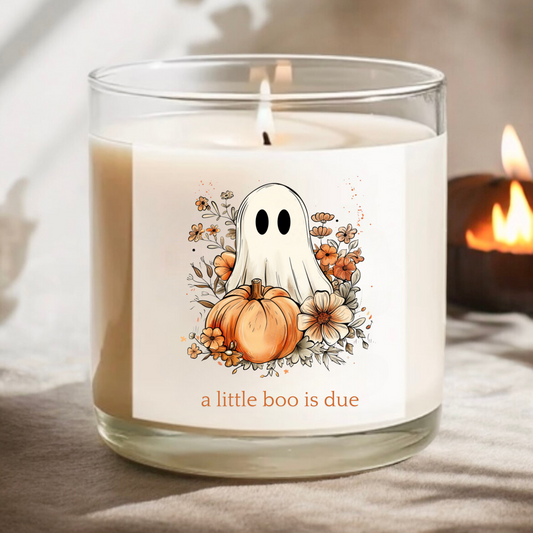 A LITTLE BOO IS DUE CANDLE
