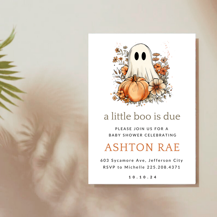 A LITTLE BOO IS DUE INVITATIONS