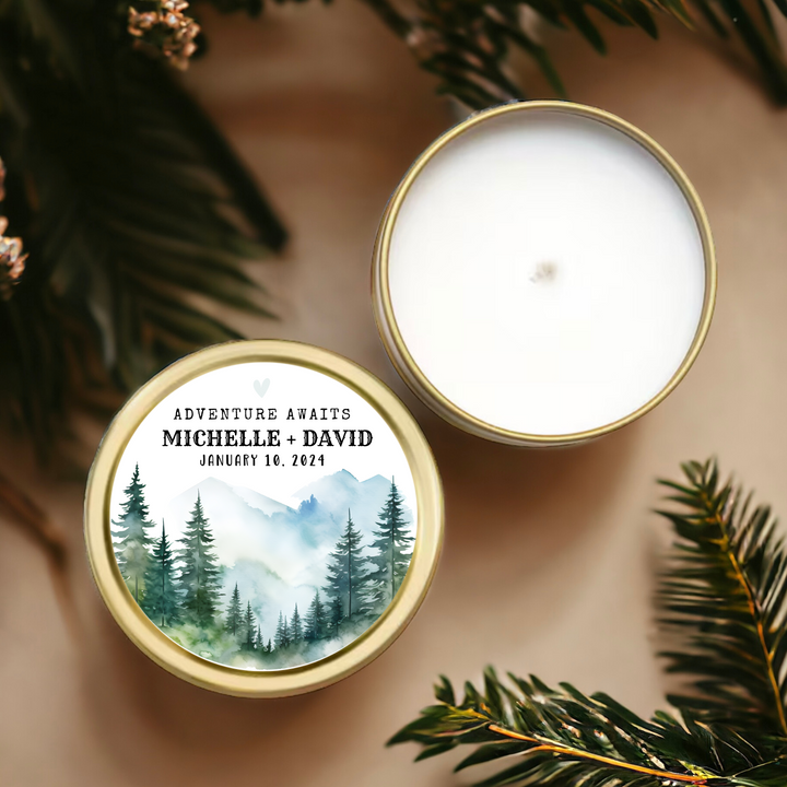 ADVENTURE AWAITS MOUNTAIN CANDLE FAVORS