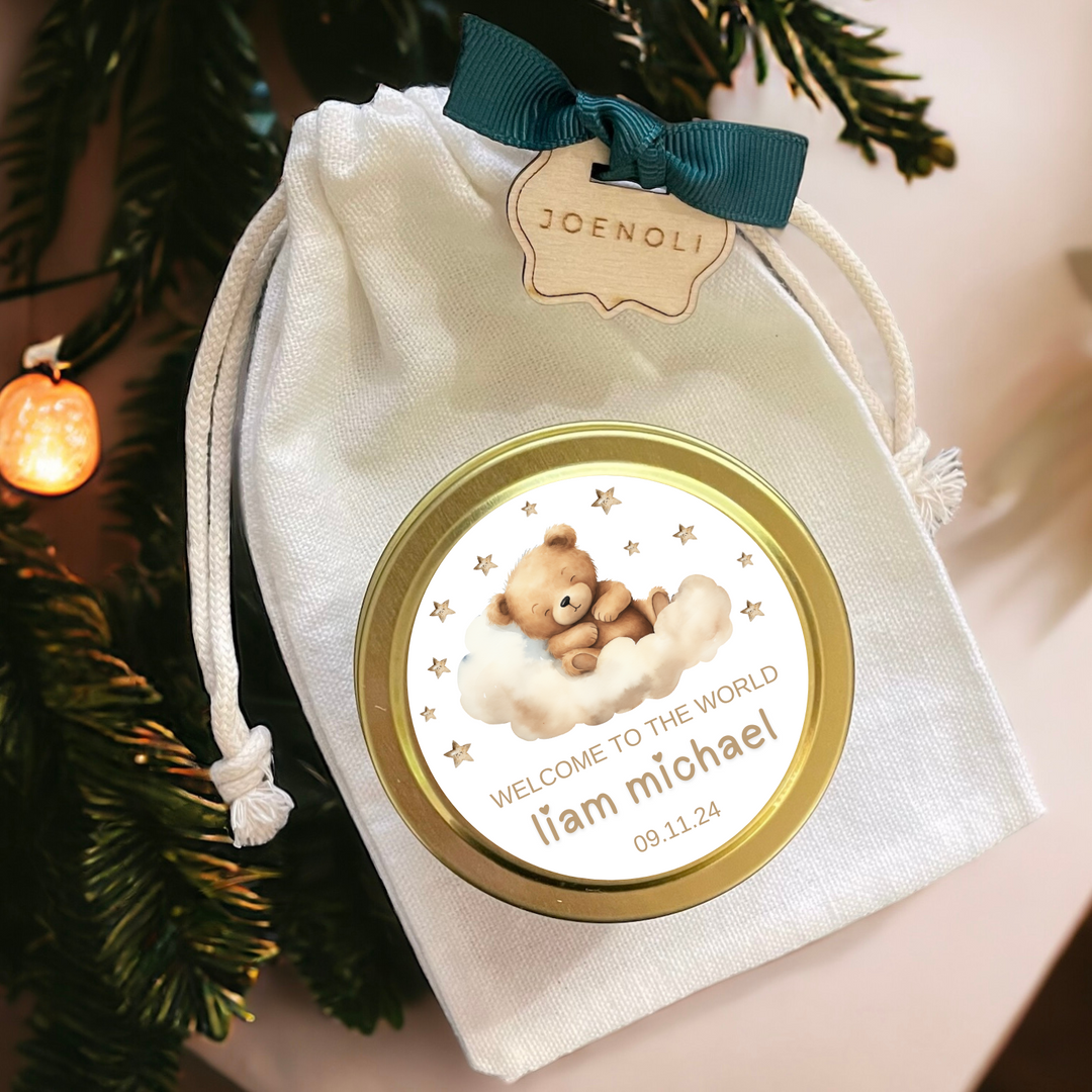 SLEEPY BROWN BEAR CANDLE FAVORS