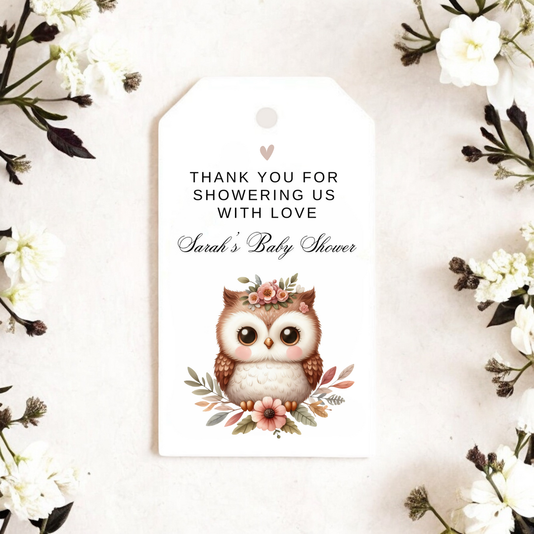 FLORAL OWL GIFT TAGS