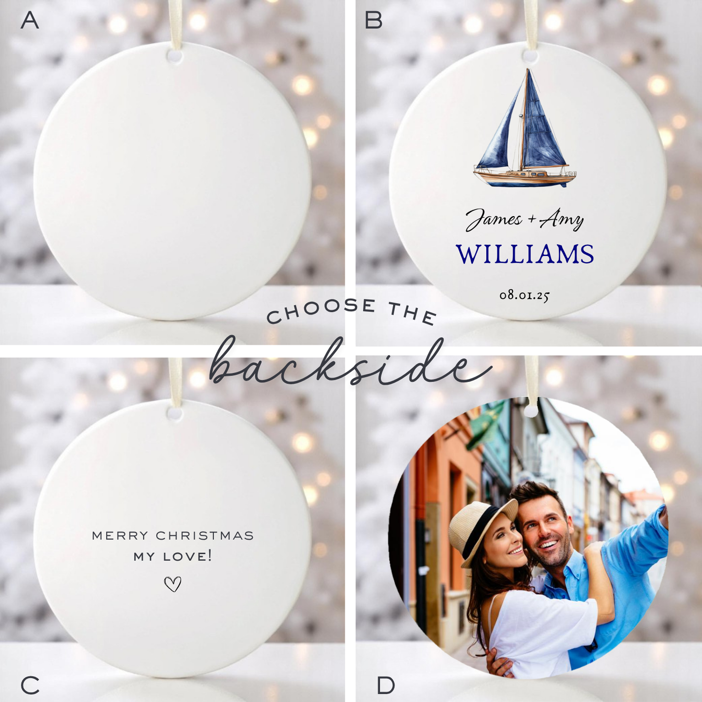 SAILBOAT WEDDING ORNAMENT