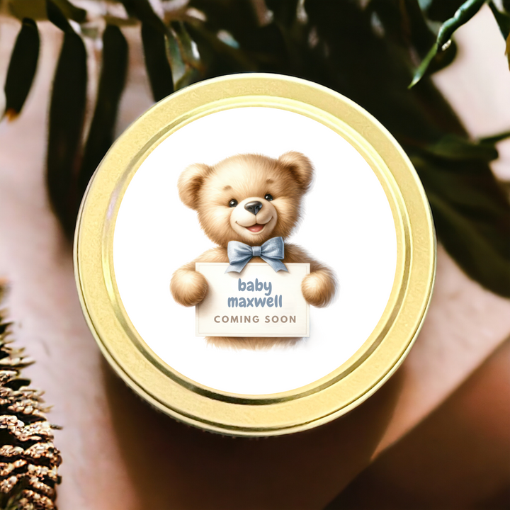 BLUE TEDDY BEAR CANDLE FAVORS