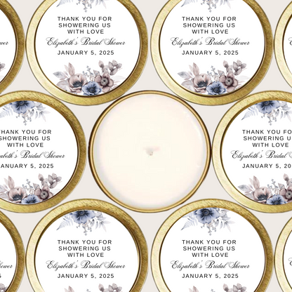 BLUE & PURPLE FLORAL CANDLE FAVORS