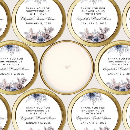 BLUE & PURPLE FLORAL CANDLE FAVORS