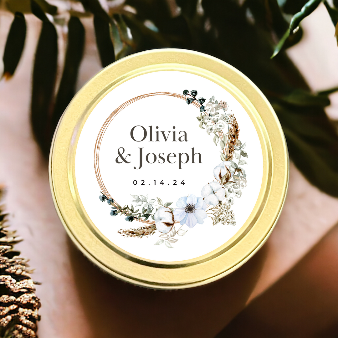 BOHO FLORAL WREATH CANDLE FAVORS