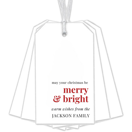 RED MERRY & BRIGHT GIFT TAGS