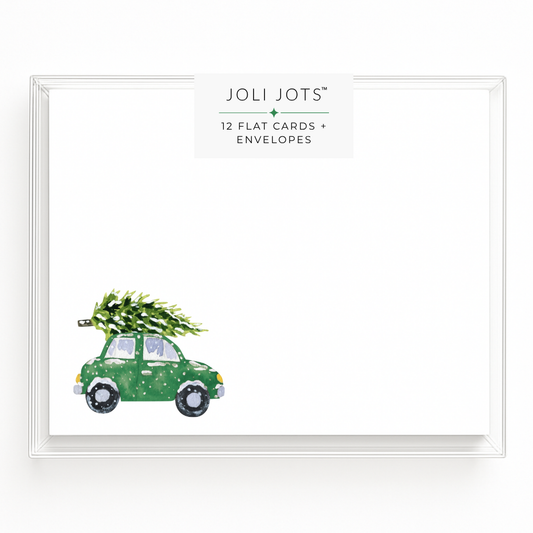 CHRISTMAS CAR NOTE CARDS